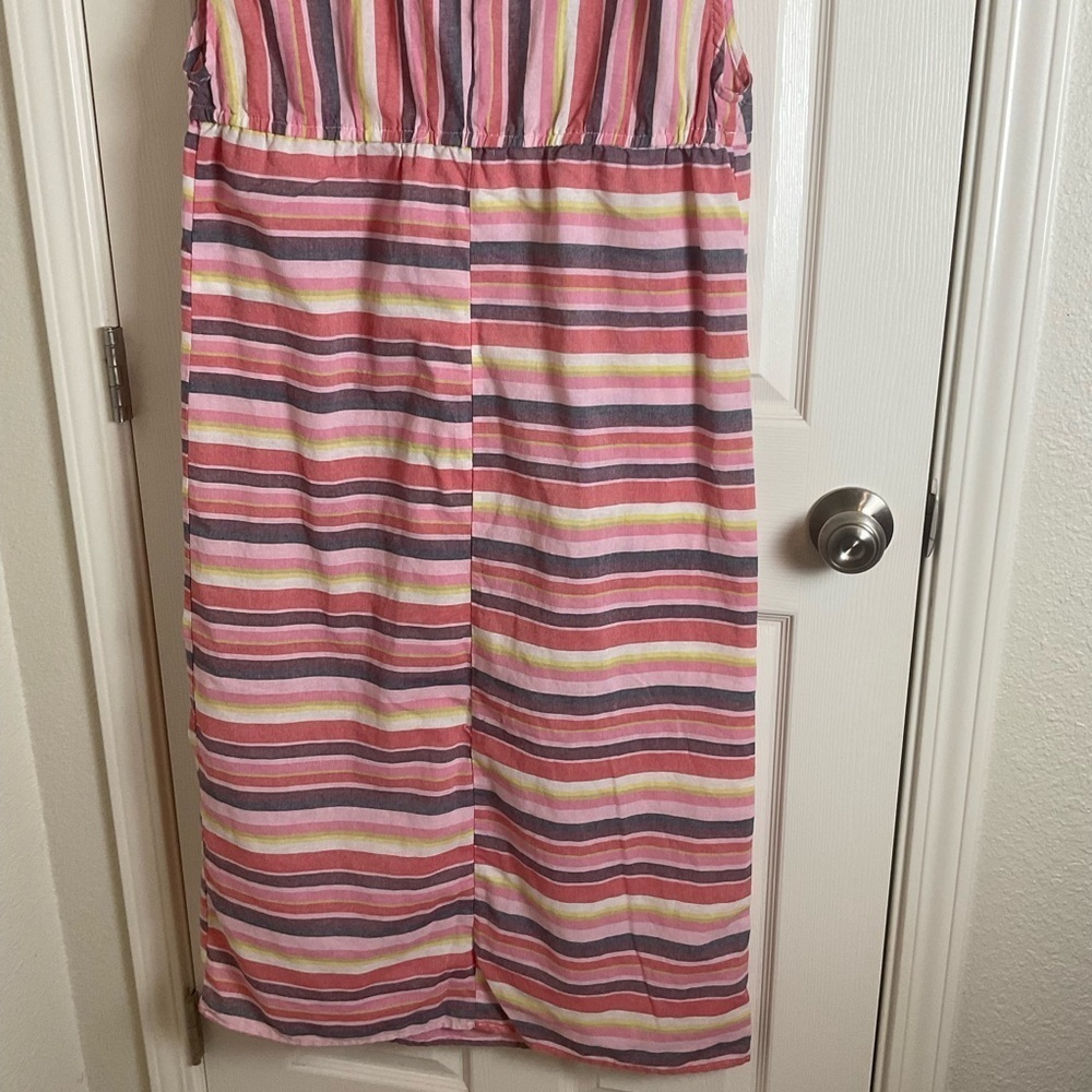 4Our Dreamers Anthropologie Striped V-Neck Maxi Dress Size Large - Picture 9 of 11